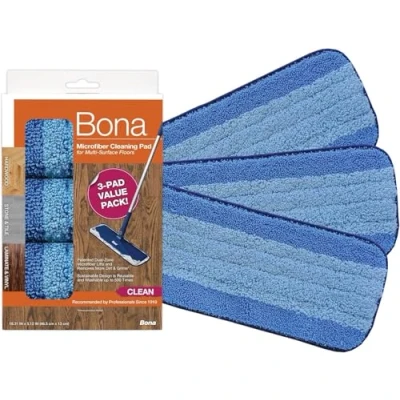 Afbeelding van Bona Microfiber Cleaning Pad Microvezel Reinigingspad Vervangingsdoek 42 CM 500 x Wasbaar 3 Stuks