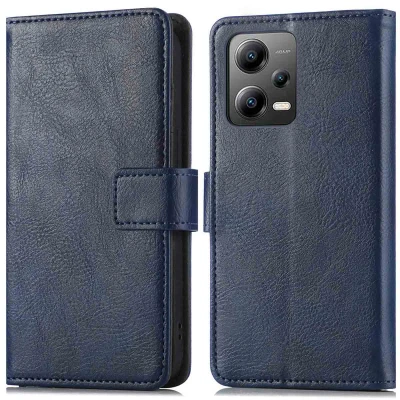 Afbeelding van Xiaomi Poco X5 5G Hoesje Kunstleder iMoshion Bookcase Donkerblauw Telefoonhoesje