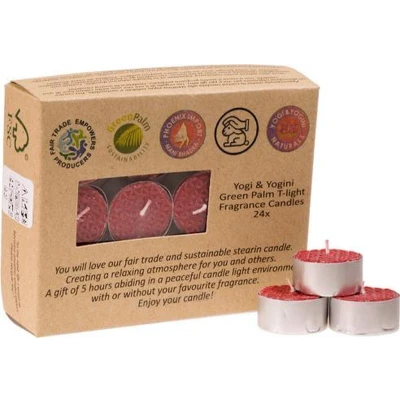 Afbeelding van Roos waxinelichtjes fair trade 24 stuks