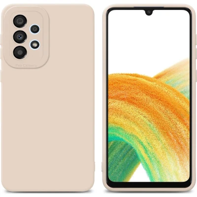 Afbeelding van Cadorabo Hoesje geschikt voor Samsung Galaxy A33 5G in Fluid CREAM Beschermhoes gemaakt van flexibel TPU silicone Cover Case