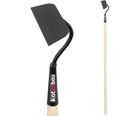 Afbeelding van KOTARBAU® Tuinhak, 50 x 180 mm, trapeziumvorm met steel van hout, 120 cm, bloemschoffel, plantenhak, onkruid, tuingereedschap voor losmaken, verplanten, wieden, tuinverzorging