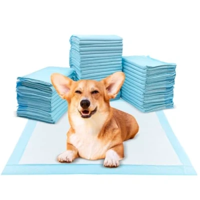 Afbeelding van Baxcdyswe 100 stuks incontinentie onderleggers, wegwerp, 33 x 45 cm, bedonderlegger, pillenmat, training, lekvrij, 5 laags design met sneldrogend oppervlak