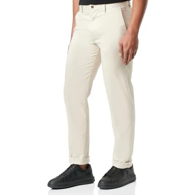 Afbeelding van Gant heren Tapered fit chino met stretch in de kleur Beige, maat: W33/L32