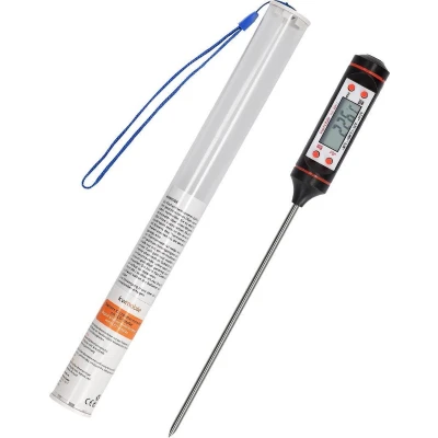 Afbeelding van kwmobile digitale kookthermometer met batterij Om in vlees en voedsel te steken Voor de keuken of BBQ Ook als snoep oventhermometer