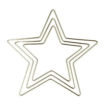 Afbeelding van Ideen mit Herz metalen ringen in stervorm sterren 3 mm dik stuks Verschillende maten: Ø 14 cm, 18 22 cm ideaal voor decoratieve hangers knutselen, raamdecoratie,