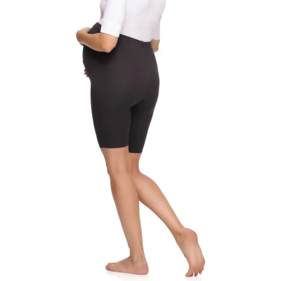 Afbeelding van Be Mammy MS MS10 299 LE Dames Zwangerschapsleggings Leggings Sport Vrijetijdsbroek Kort Katoen Sporbroek Yogabroek Grafiet XXL