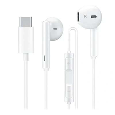 Afbeelding van USB C hoofdtelefoon met kabel, in ear headset, digitale audio voor Samsung Galaxy S24 S23 S22 S21 S20 A54 A53 A34 A33 iPhone 15 15Pro iPad Pro 12.9,11 Google Pixel 8 7 6 Xiaomi Mi13 Mi12 Mi11
