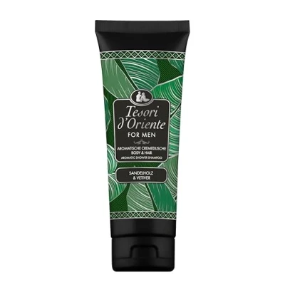 Afbeelding van Tesori d&#039;Oriente crèmedouche Body &amp; Hair &#039;Vetiver Sandelholz&#039; voor mannen, aromatische lichaams en haarverzorging, ritueel lichaam zintuigen, 250 ml