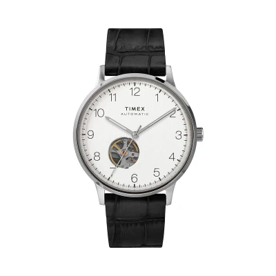 Afbeelding van Timex Waterbury TW2U11500 Horloge Leer Zwart Ø 40 mm
