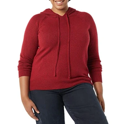Afbeelding van Amazon Essentials Soft Touch Pullover met capuchon voor dames, donkerrood, L