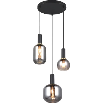 Afbeelding van TRIO DIVA Hanglamp Zwart mat excl. 3x E27 7W