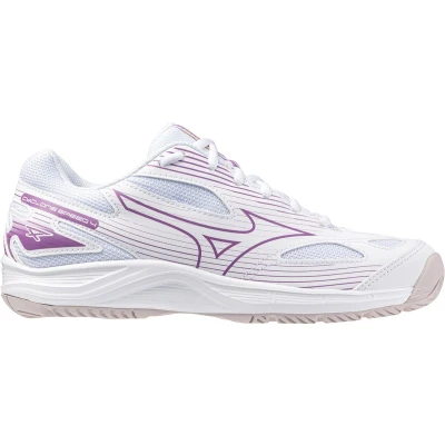 Afbeelding van Mizuno Cyclone Speed 4 Volleybalschoenen, Dames, Maat: 40, White/patrician purple/quince Textiel/ synthetisch