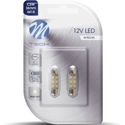 Afbeelding van M Tech Led C5W 12V 36mm Basis 6x diode Wit Set