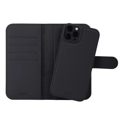 Afbeelding van Apple iPhone 12 MagSafe Hoesje Kunstleder Holdit Bookcase/2 in 1 Case Zwart Telefoonhoesje