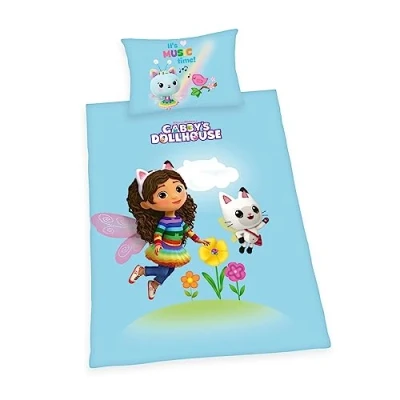 Afbeelding van Herding Gabby&#039;s Dollhouse Beddengoedset, kussensloop 65 x 100 cm, dekbedovertrek 160 210 met soepel lopende ritssluiting, katoen