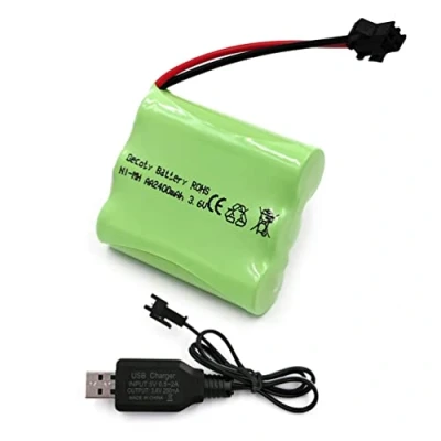 Afbeelding van Gecoty® Ni MH 3.6V 2400mAh oplaadbare AA batterij met USB oplaadkabel, SM 2P stekker, gebruikt voor speelgoed op afstand, verlichting, elektrisch gereedschap, huishoudelijke apparaten