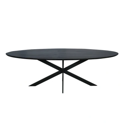 Afbeelding van Starfurn Ferris eettafel ovaal 240 cm zwart Hout