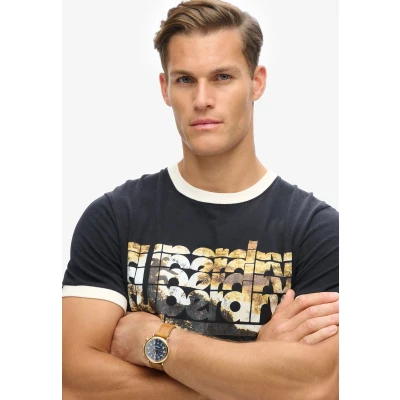 Afbeelding van Superdry Photographic LOGO Tshirt print, Heren, Maat: Medium, Black