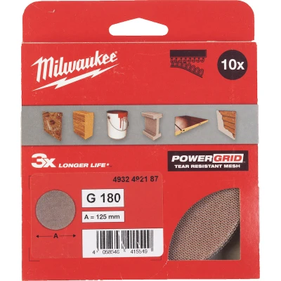 Afbeelding van Milwaukee Accessoires Schuurgaas PG Mesh 125 HL G180 10 stuks 4932492187