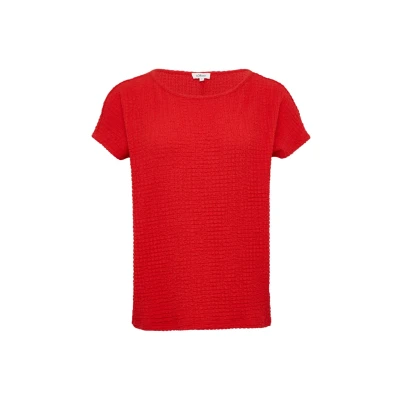 Afbeelding van s.Oliver IN Strukturoptik Tshirt basic, Dames, Maat: 38, Rot