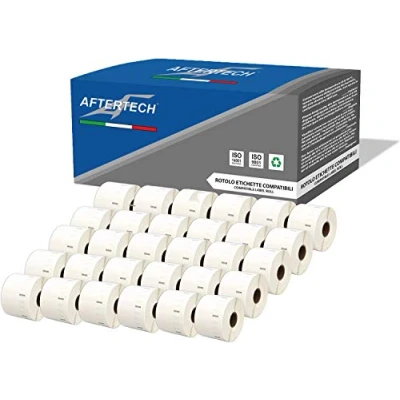Afbeelding van Aftertech 30 x 11354 57 32 mm compatibele zelfklevende etiketten (1000 etiketten/rol = 30.000 in totaal) voor Dymo LabelWriter Seiko SLP labelmachines printer S0722540