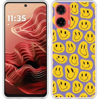 Afbeelding van Cazy Hoesje geschikt voor Motorola Moto G35 Siliconen Smileys