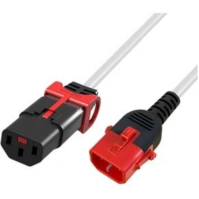 Afbeelding van ACT Netsnoer C13 IEC Lock+ C14 Lock Dual Locking wit 1,5 m, PC3608