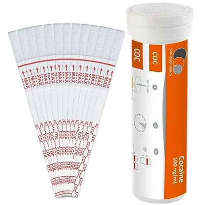 Afbeelding van self diagnostics drugs sneltest cocaïne (COC) coke crack cut off: 100 ng/ml 25 teststrips detectie diptest urinetest cocaïnetest 5 min urine drugstest