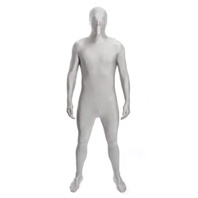 Afbeelding van Morphsuit Volledig lichaamskostuum zilver, M Originele bodysuit voor volwassenen en kinderen Super rekbaar pak, geweldig doe het zelf feestoutfit Halloween, cosplay, verkleedkleding