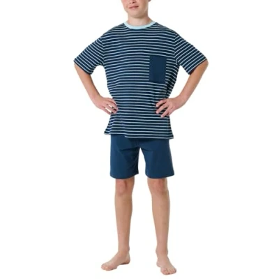 Afbeelding van Schiesser SET Pyjama, Heren, Maat: 140, Indigo