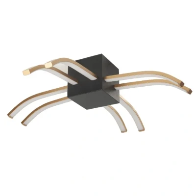 Afbeelding van Moderne Plafondlamp 8 lichts Zwart Goud Spider
