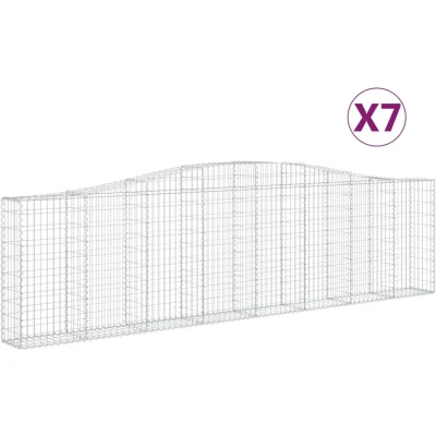Afbeelding van vidaXL Schanskorven 7 st gewelfd 400x30x100/120 cm ijzer