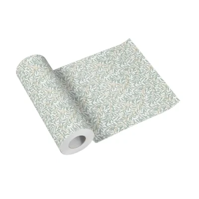 Afbeelding van PAW Airlaid Tafelloper (40 x 2400 cm) I Tafeldecoratie voor Communie, Vormsel, Bruiloft, Verjaardag, Tuinfeest, Doopsel Tafelversiering Elegant Tafellint Wilgentak