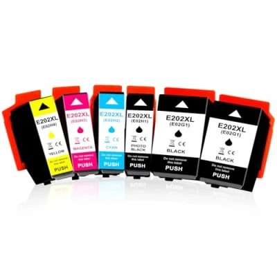 Afbeelding van LeciRoba 202XL inktcartridges voor Epson 202 Expression Premium XP 6100 6105 6005 6000 printer (6 stuks)