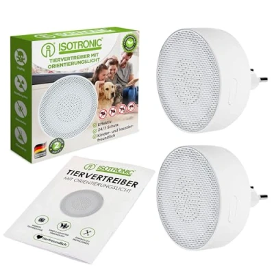 Afbeelding van ISOTRONIC ongediertebescherming voor binnenruimtes en oriëntatielamp, bescherming tegen muizen, muizenafweer, muizenverjager, 230 V rattenafweer muizen ratten (2)