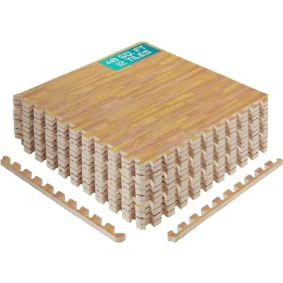 Afbeelding van Yes4All MNX7 Foam Gym vloermatten met EVA in elkaar grijpende tegels (48 vierkante voet zwart en grijs 12 tegels), D. 48 6