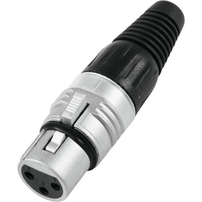 Afbeelding van Hicon HI X3CF XLR connector Bus, recht Aantal polen: 3 Zilver, Zwart 1 stuk(s)