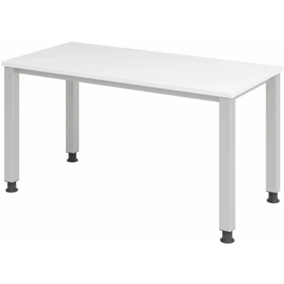 Afbeelding van QUEO 614 S Bureau Tafelhoogte I In hoogte verstelbaar 140 x 67 Wit/Zilver