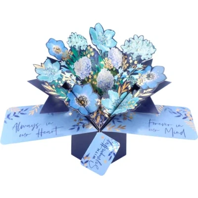 Afbeelding van Second Nature &#039;Sympathy (Blue Floral)&#039; pop up kaart POP208