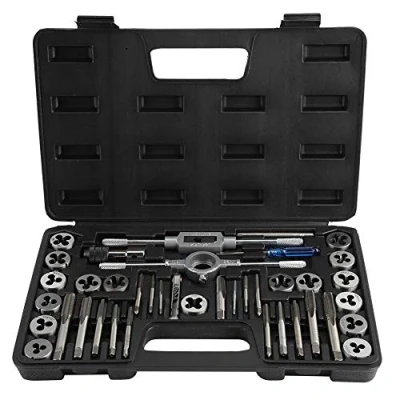 Afbeelding van Tap and Die Set,40Pcs M3 M4 M5 M6 M7 M8 M10 M12 Schroef Moer en Set met Sleutels Draad Gauge Heavy Duty Handgereedschap