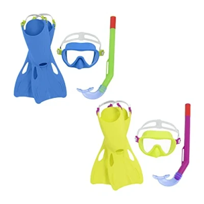 Afbeelding van Bestway Junior Snorkel Set Anatomische Riem Kleur Assorti 37 41 +7 Jaar Strand en Zwembad 25019