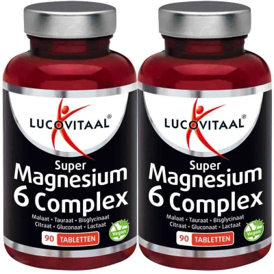 Afbeelding van 2x Lucovitaal Magnesium Super 6 Complex 90 tabletten