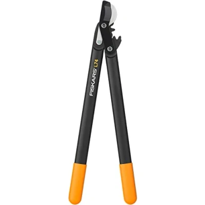Afbeelding van Fiskars Takkenschaar, bypass takkenschaar voor jong hout, antikleeflaag, gehard precisiestaal, lengte: 55 cm, zwart/oranje, PowerGear II, L74, 1000582