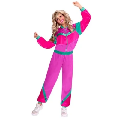 Afbeelding van Amscan 9906986 Volwassen Dames Joggingpak Kostuum Maat 16 18, Vrouwen, Roze