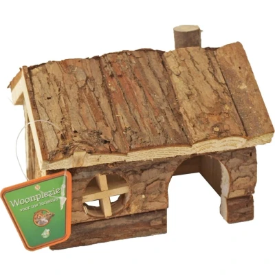 Afbeelding van Hamsterhuis natural puntdak 14cm Gebr. de Boon