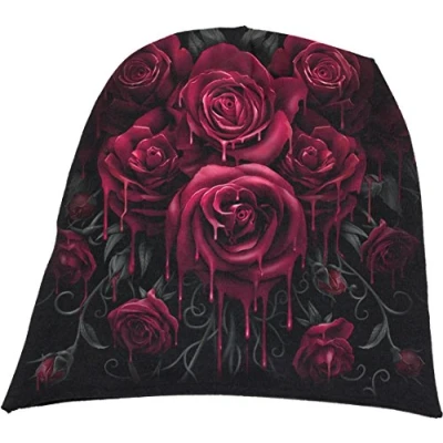 Afbeelding van Spiral Beanie Muts BLOOD ROSE Zwart/Rood