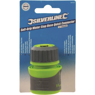 Afbeelding van Silverline Softgrip Slang Snelkoppeling met Waterstop 1/2 inch Vrouwelijk
