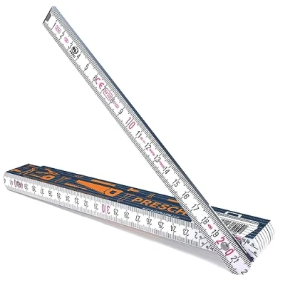 Afbeelding van Presch Duimstok 2m met hoekenschaal Hout Blauw Opvouwbaar Grote en zeer leesbare cijfers Nauwkeurige vergrendeling Folding rule, vouwmeter 2m, meter stick gereedschapsmotief