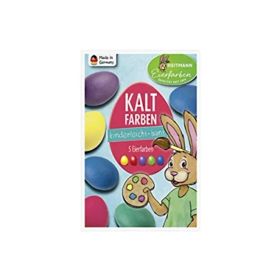 Afbeelding van Eierverf tabletten 5 Kleuren in 1 Zakje Pasen Paaseieren verf ei paasei schilderen
