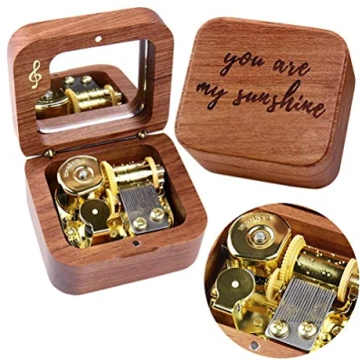 Afbeelding van Sinzyo You are My Sunshine Muziekdoos Vintage Houten Kerstmis Valentijnsdag Verjaardagscadeau (Rozenhout Note Doos)